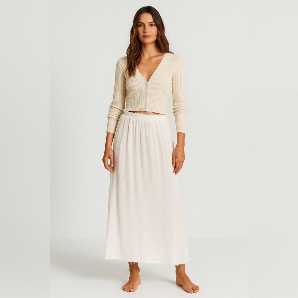 ZARA Boho Maxi Gauze Skirt – Size M
